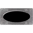 Black White Small Chevron Oval Oil Rubbed Metal Novelty License Plate 24" x 12" (LLP)