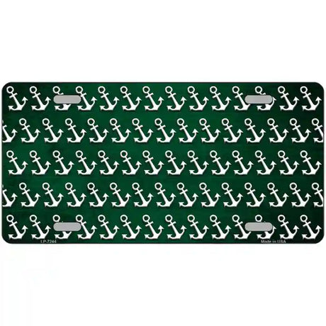 Green White Anchor Oil Rubbed Metal Novelty License Plate 24" x 12" (LLP)