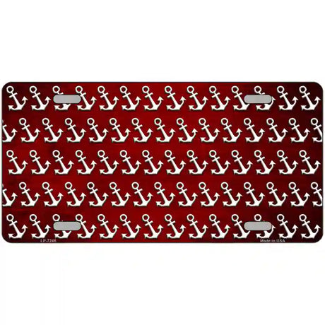 Red White Anchor Oil Rubbed Metal Novelty License Plate 24" x 12" (LLP)