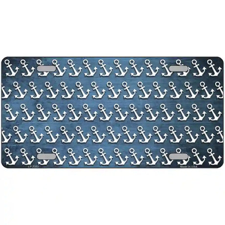 Light Blue White Anchor Oil Rubbed Metal Novelty License Plate 24" x 12" (LLP)