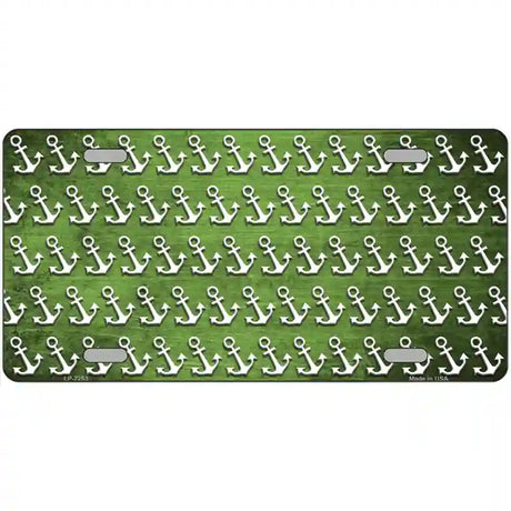 Lime Green White Anchor Oil Rubbed Metal Novelty License Plate 24" x 12" (LLP)