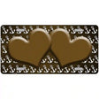 Brown White Anchor Hearts Oil Rubbed Metal Novelty License Plate 24" x 12" (LLP)