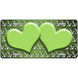 Lime Green White Anchor Hearts Oil Rubbed Metal Novelty License Plate 24" x 12" (LLP)