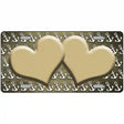 Gold White Anchor Hearts Oil Rubbed Metal Novelty License Plate 24" x 12" (LLP)