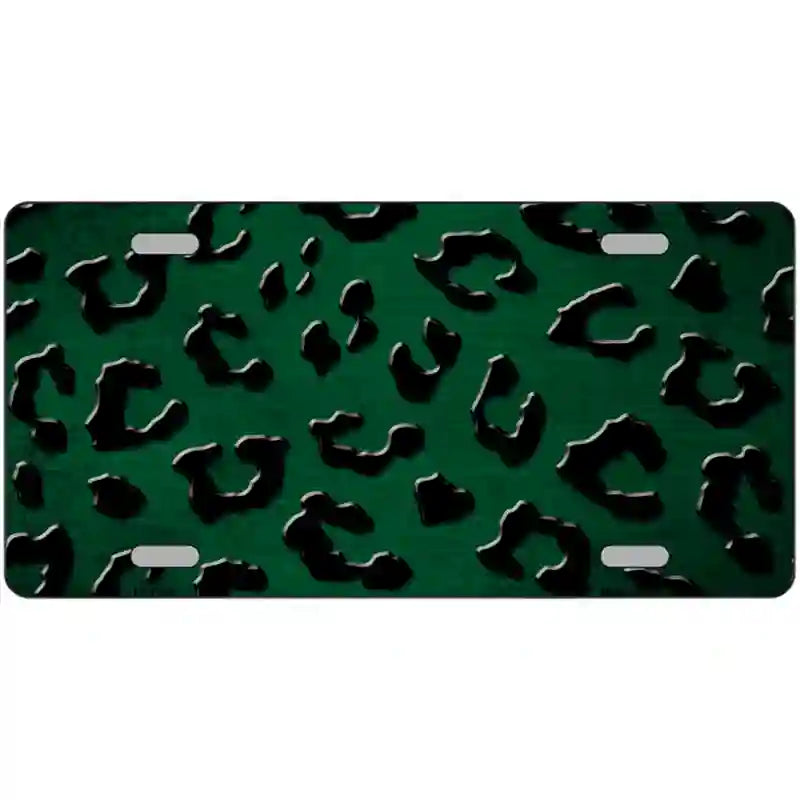 Green Black Cheetah Oil Rubbed Metal Novelty License Plate 24" x 12" (LLP)