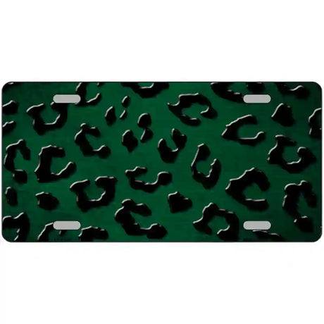 Green Black Cheetah Oil Rubbed Metal Novelty License Plate 24" x 12" (LLP)