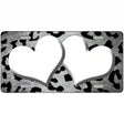 White Black Cheetah Hearts Oil Rubbed Metal Novelty License Plate 24" x 12" (LLP)