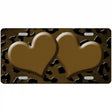 Brown Black Cheetah Hearts Oil Rubbed Metal Novelty License Plate 24" x 12" (LLP)