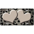 Tan Black Cheetah Hearts Oil Rubbed Metal Novelty License Plate 24" x 12" (LLP)