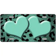 Mint Black Cheetah Hearts Oil Rubbed Metal Novelty License Plate 24" x 12" (LLP)