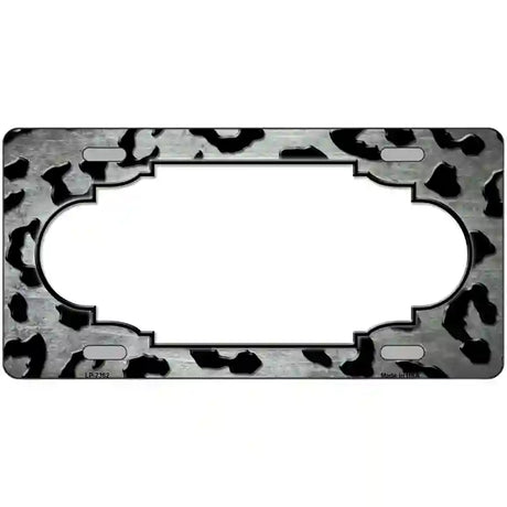 White Black Cheetah Scallop Oil Rubbed Metal Novelty License Plate 24" x 12" (LLP)