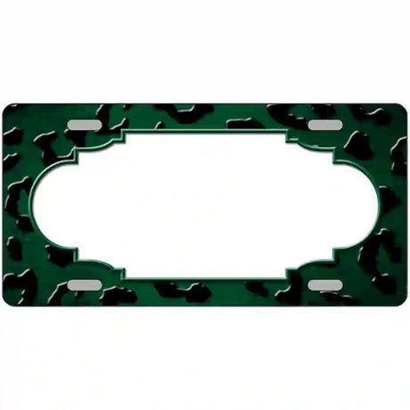 Green Black Cheetah Scallop Oil Rubbed Metal Novelty License Plate 24" x 12" (LLP)