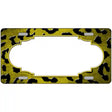 Yellow Black Cheetah Scallop Oil Rubbed Metal Novelty License Plate 24" x 12" (LLP)