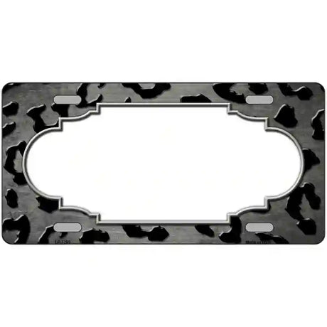 Gray Black Cheetah Scallop Oil Rubbed Metal Novelty License Plate 24" x 12" (LLP)