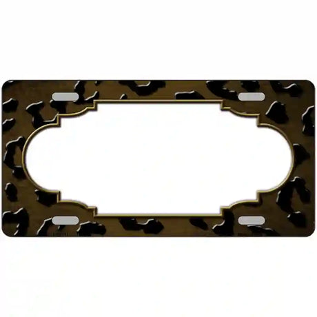 Brown Black Cheetah Scallop Oil Rubbed Metal Novelty License Plate 24" x 12" (LLP)