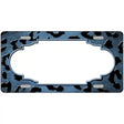 Light Blue Black Cheetah Scallop Oil Rubbed Metal Novelty License Plate 24" x 12" (LLP)