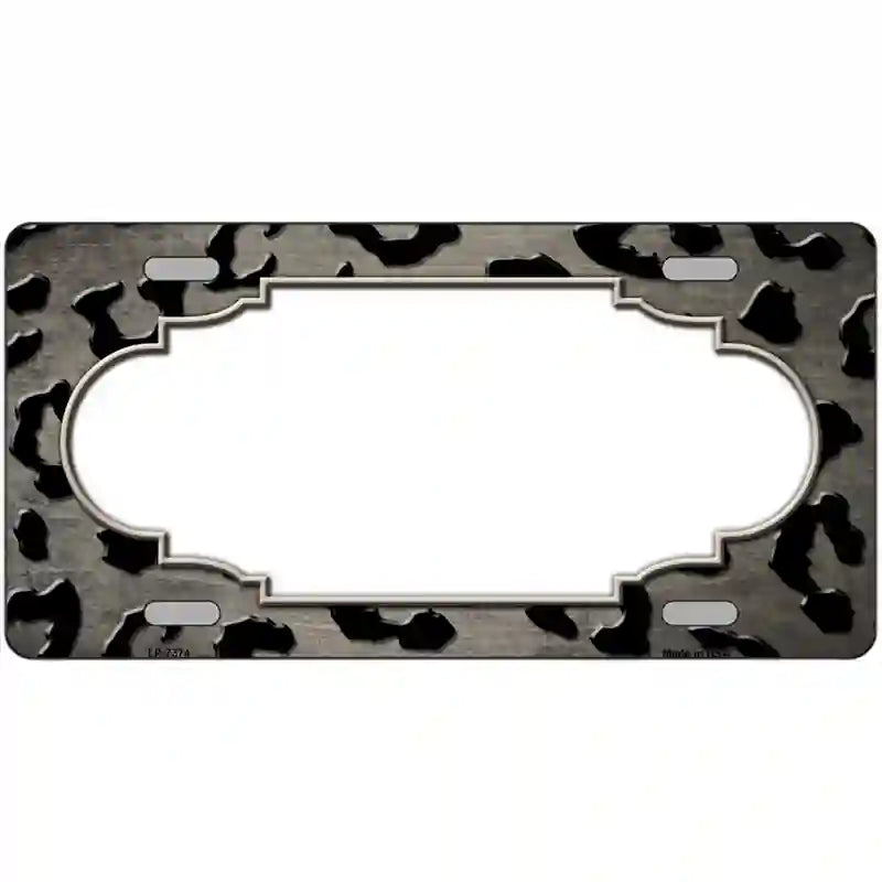 Tan Black Cheetah Scallop Oil Rubbed Metal Novelty License Plate 24" x 12" (LLP)