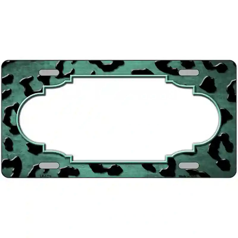 Mint Black Cheetah Scallop Oil Rubbed Metal Novelty License Plate 24" x 12" (LLP)