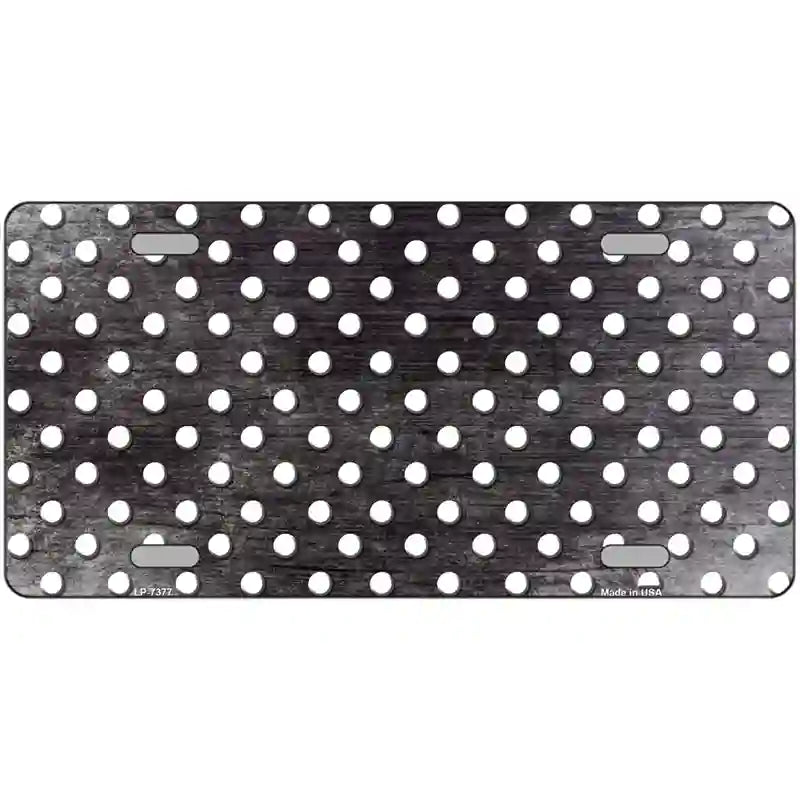 Black White Small Dots Oil Rubbed Metal Novelty License Plate 24" x 12" (LLP)