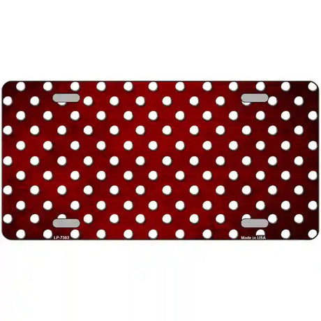 Red White Small Dots Oil Rubbed Metal Novelty License Plate 24" x 12" (LLP)