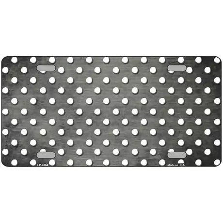 Gray White Small Dots Oil Rubbed Metal Novelty License Plate 24" x 12" (LLP)