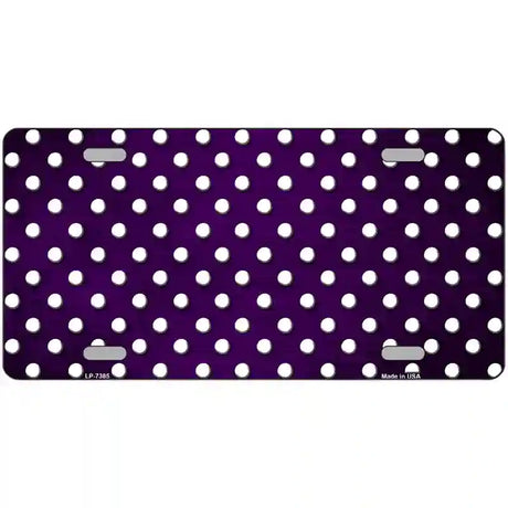 Purple White Small Dots Oil Rubbed Metal Novelty License Plate 24" x 12" (LLP)