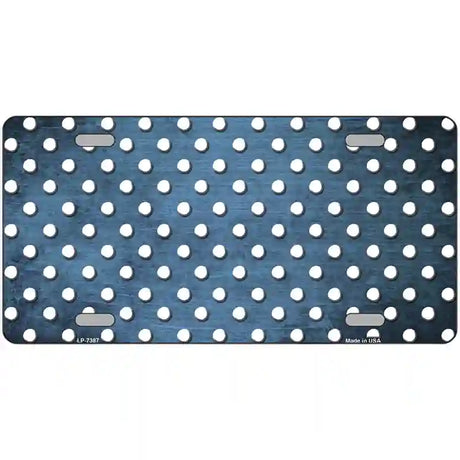 Light Blue White Small Dots Oil Rubbed Metal Novelty License Plate 24" x 12" (LLP)