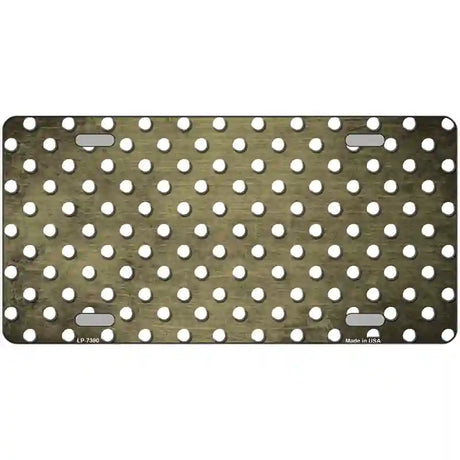 Gold White Small Dots Oil Rubbed Metal Novelty License Plate 24" x 12" (LLP)