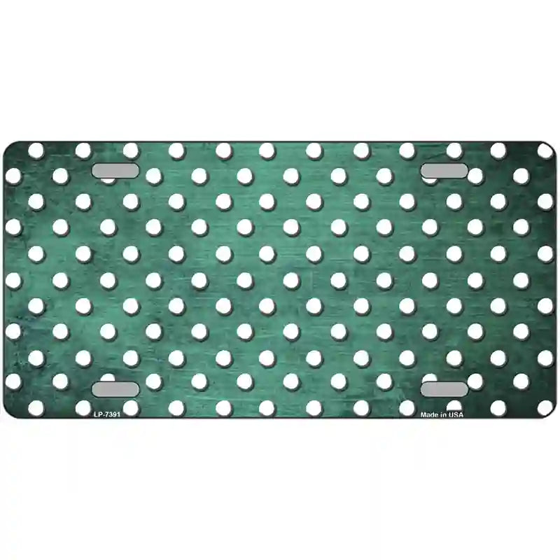 Mint White Small Dots Oil Rubbed Metal Novelty License Plate 24" x 12" (LLP)