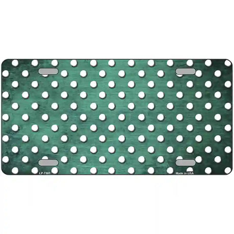 Mint White Small Dots Oil Rubbed Metal Novelty License Plate 24" x 12" (LLP)