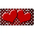 Red White Small Dots Hearts Oil Rubbed Metal Novelty License Plate 24" x 12" (LLP)