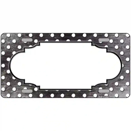 Black White Small Dots Scallop Oil Rubbed Metal Novelty License Plate 24" x 12" (LLP)