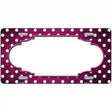 Pink White Small Dots Scallop Oil Rubbed Metal Novelty License Plate 24" x 12" (LLP)