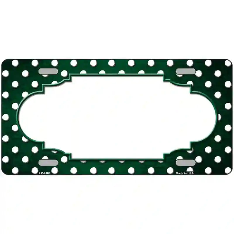 Green White Small Dots Scallop Oil Rubbed Metal Novelty License Plate 24" x 12" (LLP)