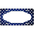 Blue White Small Dots Scallop Oil Rubbed Metal Novelty License Plate 24" x 12" (LLP)