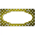 Yellow White Small Dots Scallop Oil Rubbed Metal Novelty License Plate 24" x 12" (LLP)