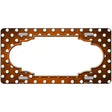 Orange White Small Dots Scallop Oil Rubbed Metal Novelty License Plate 24" x 12" (LLP)