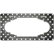 Gray White Small Dots Scallop Oil Rubbed Metal Novelty License Plate 24" x 12" (LLP)