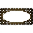 Brown White Small Dots Scallop Oil Rubbed Metal Novelty License Plate 24" x 12" (LLP)