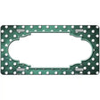 Mint White Small Dots Scallop Oil Rubbed Metal Novelty License Plate 24" x 12" (LLP)