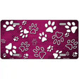 Pink White Paw Oil Rubbed Metal Novelty License Plate 24" x 12" (LLP)