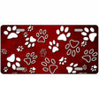 Red White Paw Oil Rubbed Metal Novelty License Plate 24" x 12" (LLP)