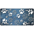 Light Blue White Paw Oil Rubbed Metal Novelty License Plate 24" x 12" (LLP)