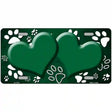 Paw Heart Green White Metal Novelty License Plate 24" x 12" (LLP)