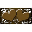 Paw Heart Brown White Metal Novelty License Plate 24" x 12" (LLP)