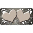 Paw Heart Tan White Metal Novelty License Plate 24" x 12" (LLP)