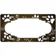 Paw Scallop Brown White Metal Novelty License Plate 24" x 12" (LLP)