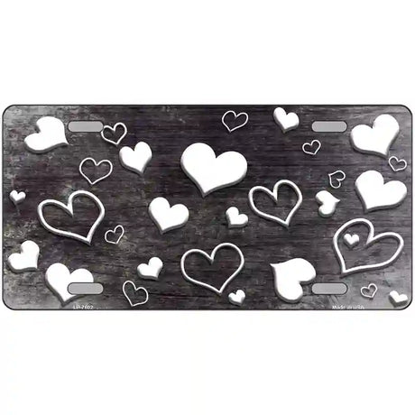 Black White Love Oil Rubbed Metal Novelty License Plate 24" x 12" (LLP)