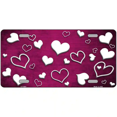 Pink White Love Oil Rubbed Metal Novelty License Plate 24" x 12" (LLP)