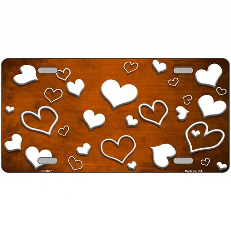 Orange White Love Oil Rubbed Metal Novelty License Plate 24" x 12" (LLP)